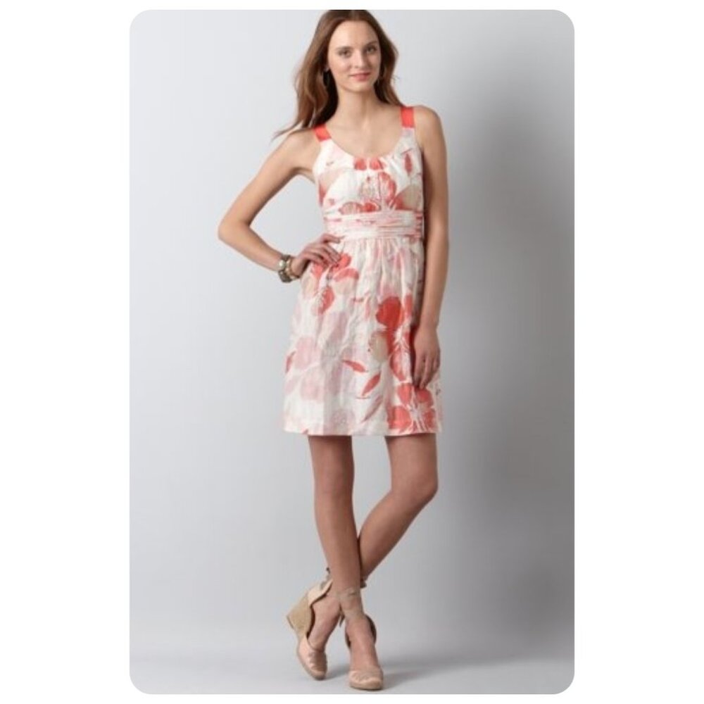 !! LOFT Floral Hibiscus Sleeveless Dress sz 8 - Picture 1 of 7